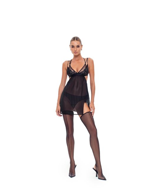 GOD SAVES QUEENS Black Stardust Mini Dress