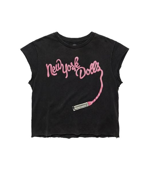 Other Uk Black New York Dolls Lipstick Raw Edge T-Shirt for men