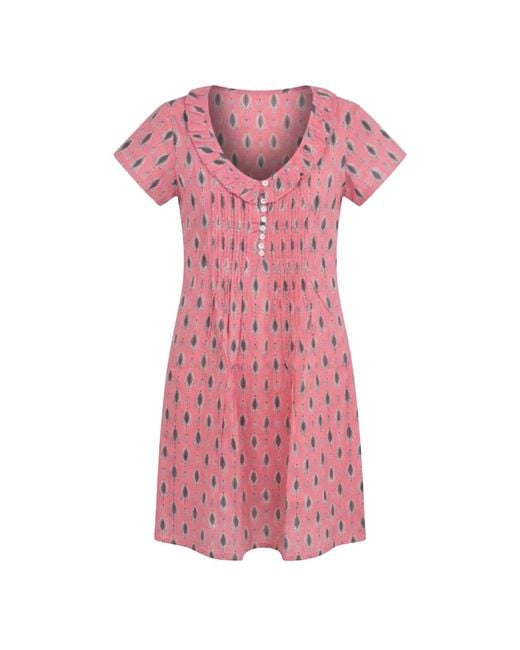 At Last Pink Cotton Karen Short Sleeve Day Dress