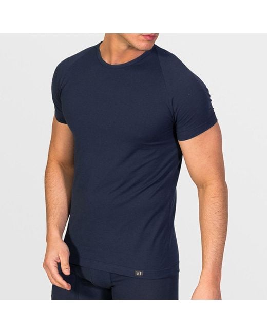 Zd - Zero Defects Blue Round Neck T-Shirt for men