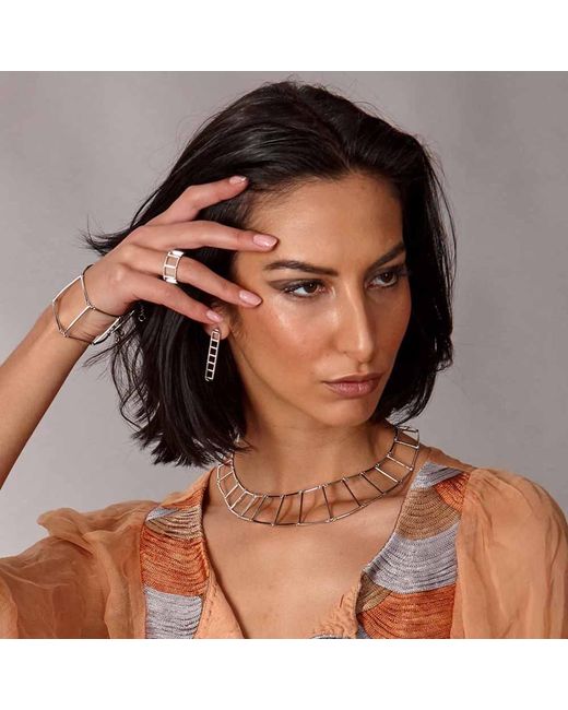 Lucy Quartermaine Metallic Egyptian Tomb Collar/Necklace
