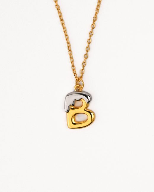 Zynnia Collective Metallic Two Tone Bubble Initial Necklace