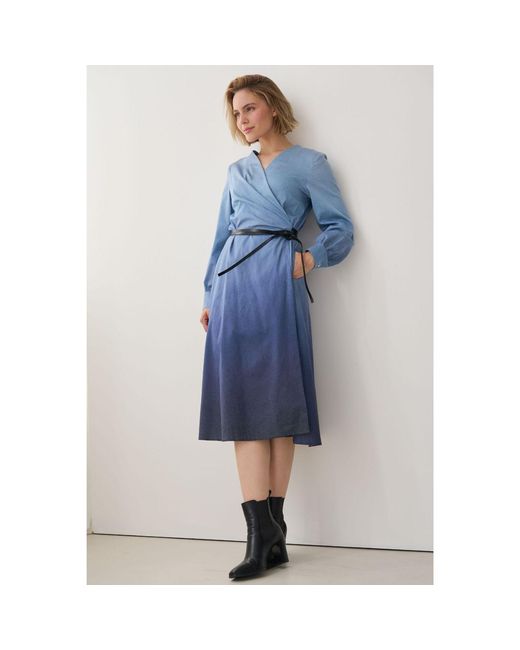 Marianna Déri Blue Ombré Wrap Dress