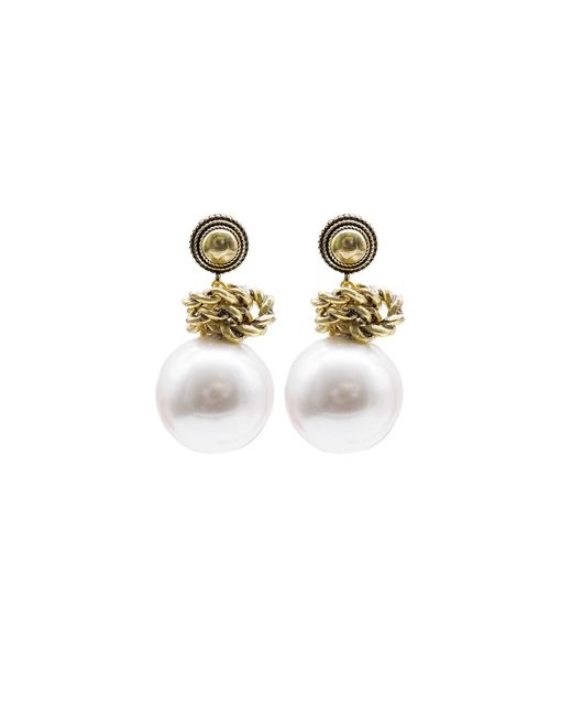 Bayemeyc Multicolor Vour Pearl Drop Earrings