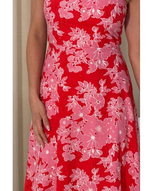 Girl In Mind Red Orla Broderie Anglaise Maxi Dress