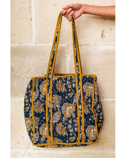 Inara Blue Midnight Marigold Tote Bag