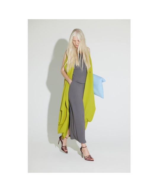 Julia Allert Gray Summer Crinkled Sleeveless Top & Long Skirt Two-Piece Set –