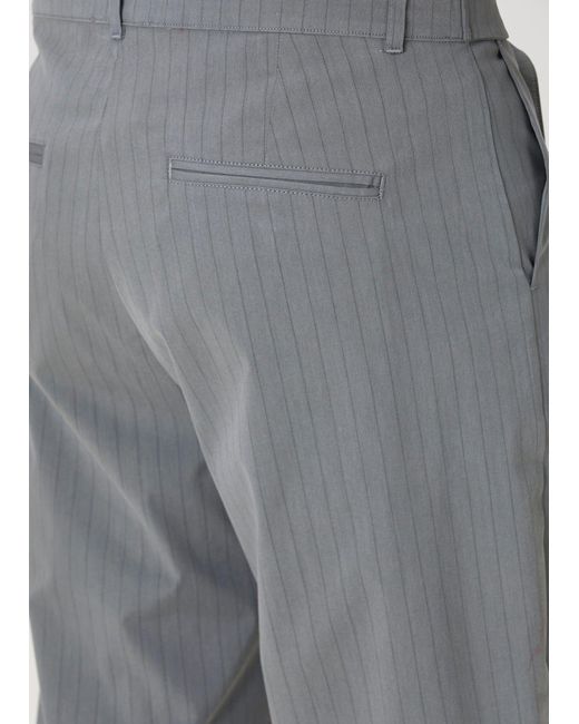 Pcfg Blue Cotton Blend Striped Woven Pant With Belt for men