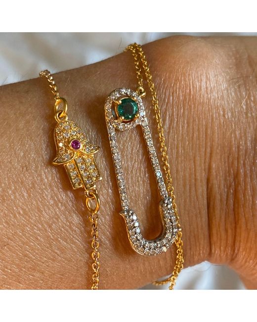Figaru Fine Jewelry Metallic Safety Pin Necklace