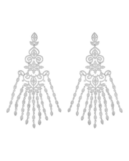 Meraki by Rashmi Bajaj Metallic Celeste De Boucles Cubic Zirconia Chandelier Earrings