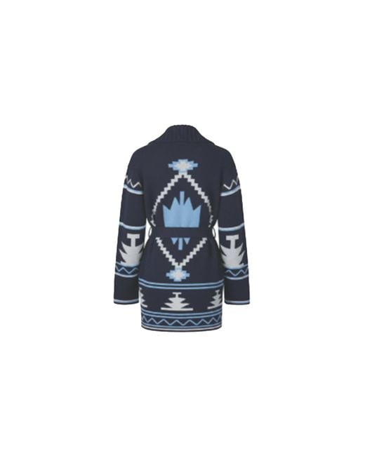 tirillm Blue Maggie Pattern Knitted Cashmere Cardigan