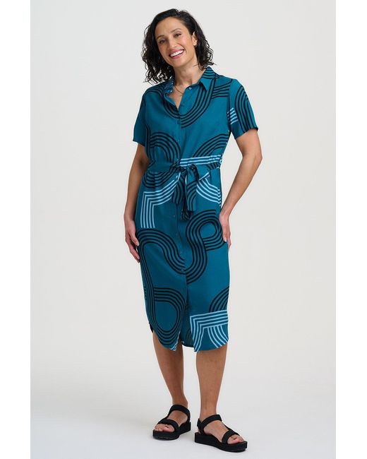 Sugarhill Blue Dorothy Midi Shirt Dress, Ocean Racer