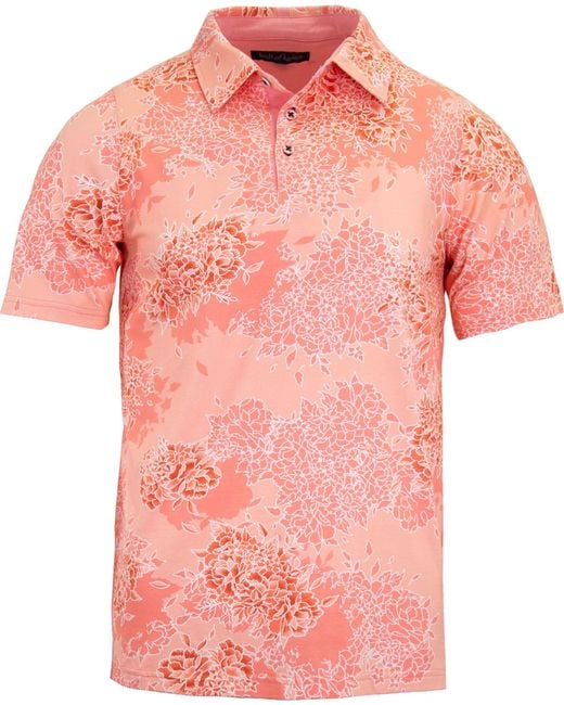 Lords of Harlech Pink Pietro Bouquet Island Polo Shirt for men