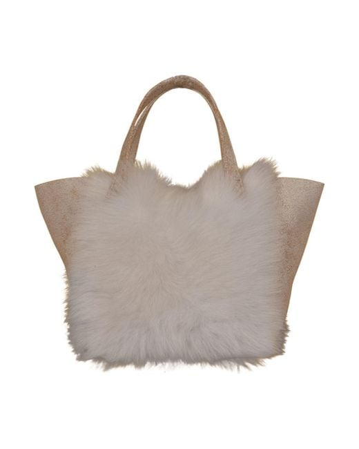 Owen Barry Gray Sheepskin Toscana Grab Bag Ivory Hawes
