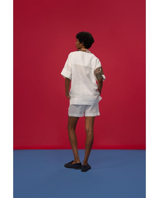Studio Afuera Brown Lima Clay Linen Printed Shirt