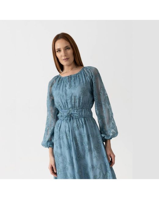 IZABELA MANDOIU Blue Flowing Midi Dress