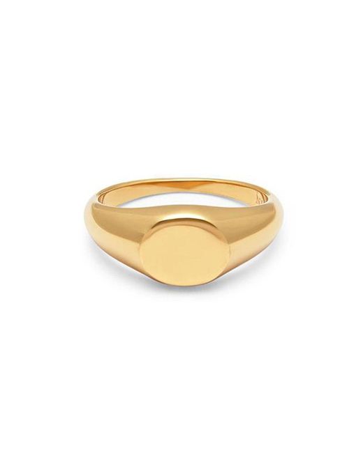Nialaya Metallic Skyfall Mini Signet Ring for men