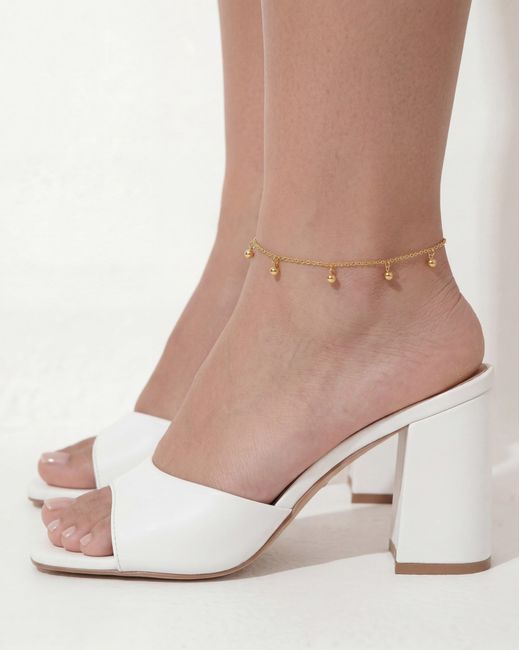 Elk & Bloom Natural Tiny 14K Beaded Drop Satellite Anklet