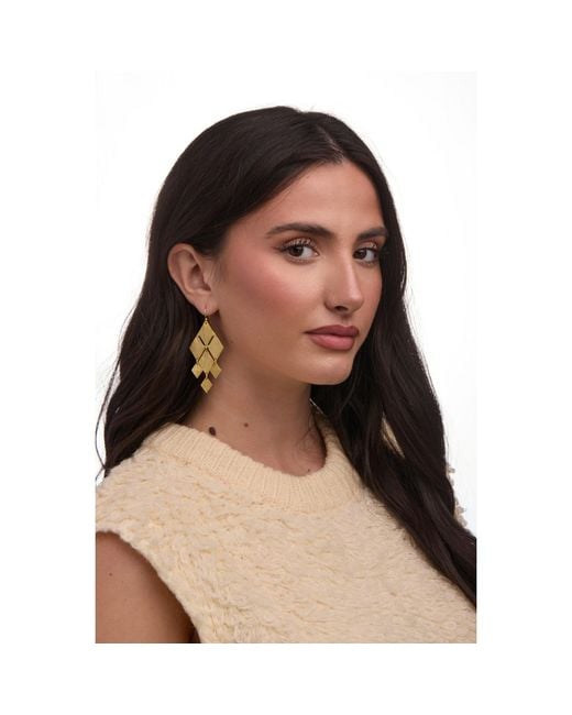 Saachi Metallic Multi Diamond Dangle Earrings