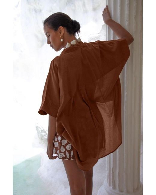 Palm Collective Brown Summer Blouse