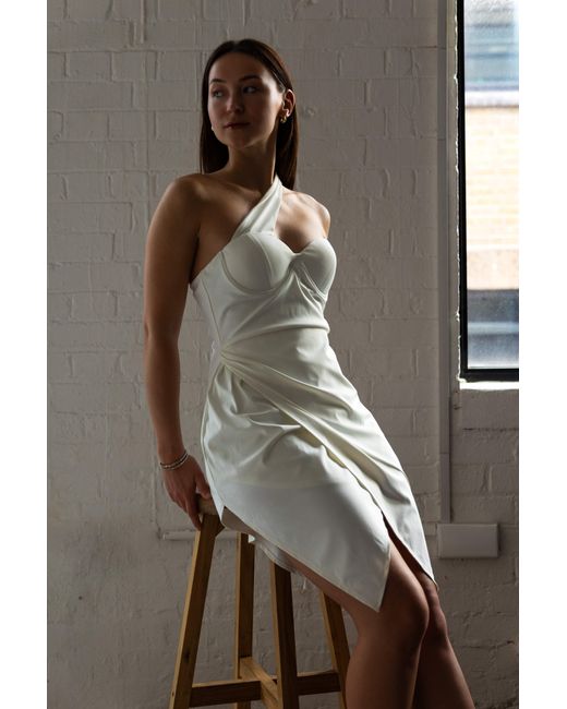 The Gt Atelier White One Shoulder Dress
