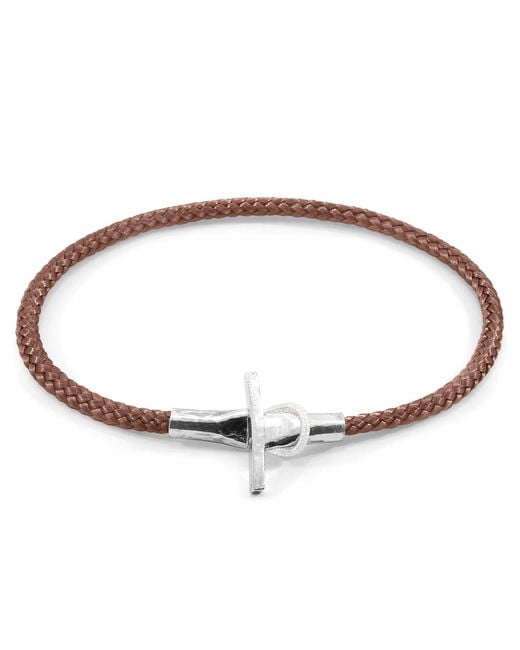 Anchor and Crew Brown Copper Cambridge & Rope Bracelet