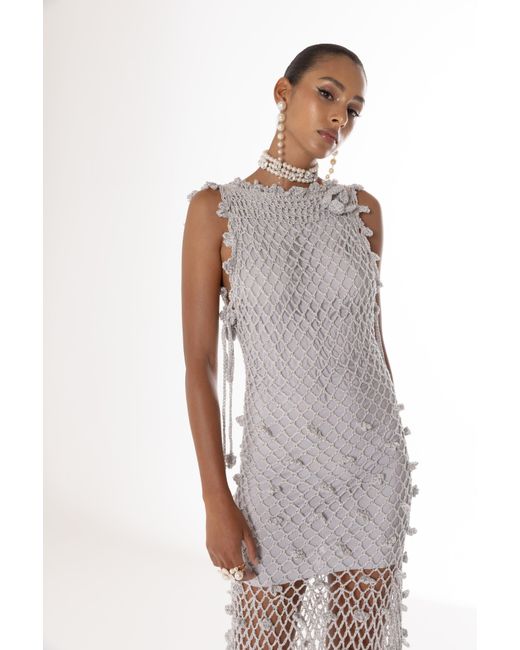 Andreeva Gray Sofia Handmade Crochet Dress