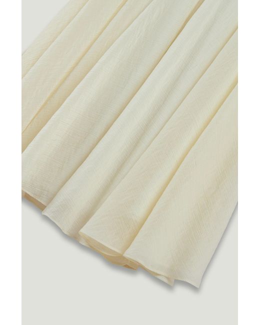 Nocturne White Flowy High-Waisted Midi Skirt