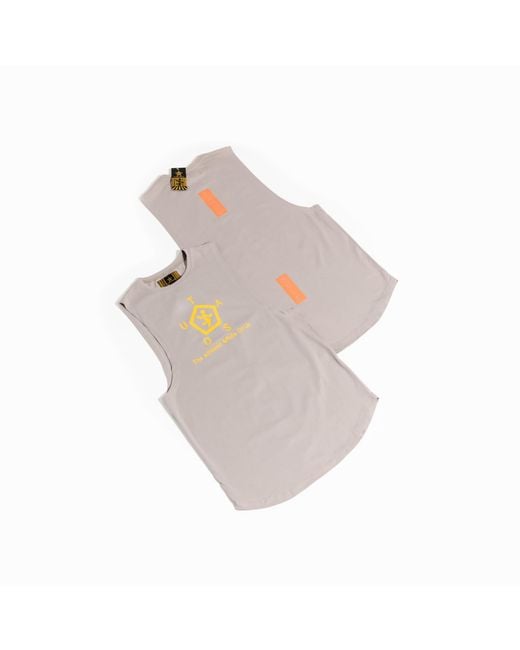 Chuks Collins Gray Logo Printed Tank Top for men