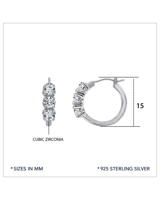 Diamonbliss Metallic Marilyn Monroe Three Stones Hoop Earrings