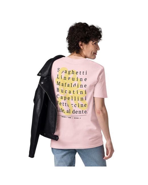 Anchor and Crew Pink Cotton Eleven Life, Al Dente Editions Organic Cotton T-Shirt