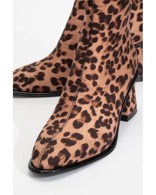 Prologue Shoes Brown Alba Leopard Block Heel Boot