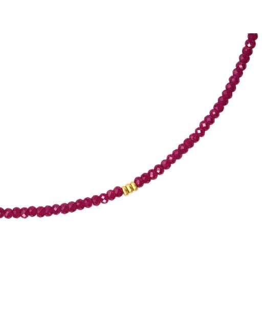 Bombyx House Red Birthstone July Ruby Bead Necklace