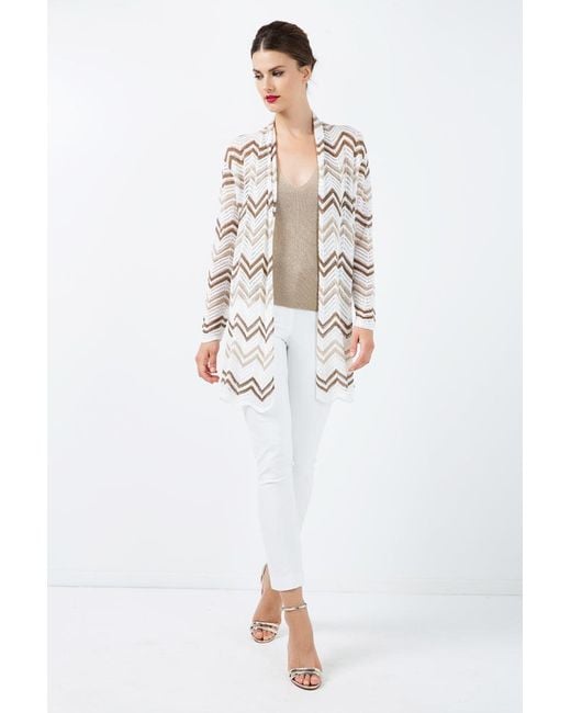 Conquista White Neutrals Long Fitted Gabardine Pants