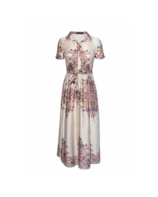 Girl In Mind White Aurora Paisly Print Midi Shirt Dress