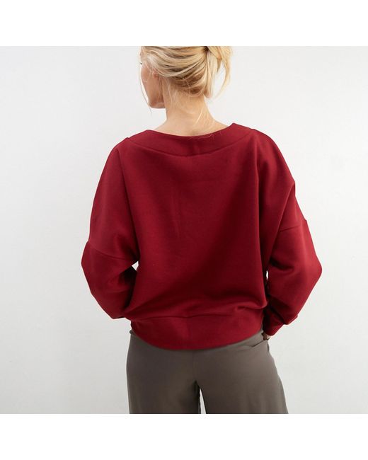 Meijerhof Red Melina Sweatshirt Burgundy Cropped Oversized