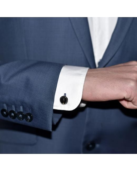 Laura Daili Black Glass Cufflinks for men