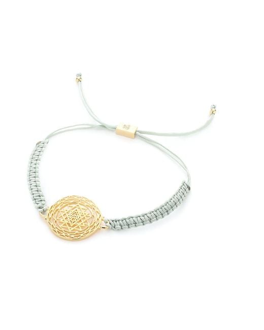Seven Saints Metallic Sri Yantra Luck & Prosperity Friendship Bracelet, Sage Cord for men