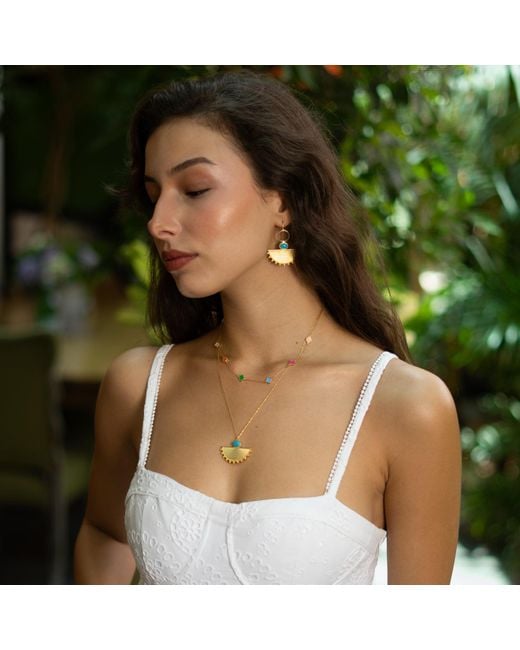 Ebru Jewelry Metallic Cleopatra Sunburst Necklace
