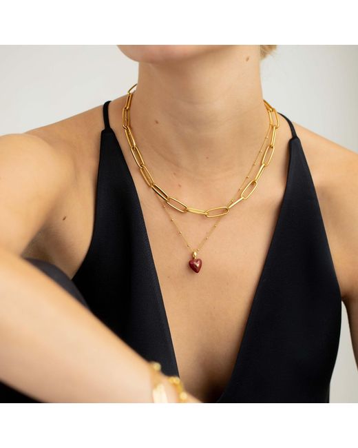 Arctic Fox & Co. White The Burgundy Heart Necklace