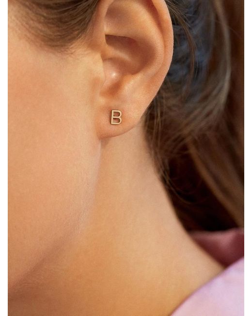 Maya Brenner Pink 14K Letter Stud