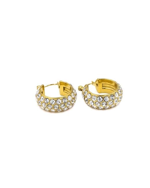 Superdivajewellery Metallic Crystal Hoop Earrings