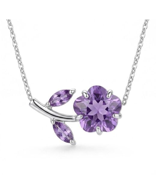 Modenaire Metallic Crystal Daisy Flower Pendant Necklace