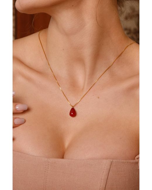 Katy Faye Red July Ruby Necklace