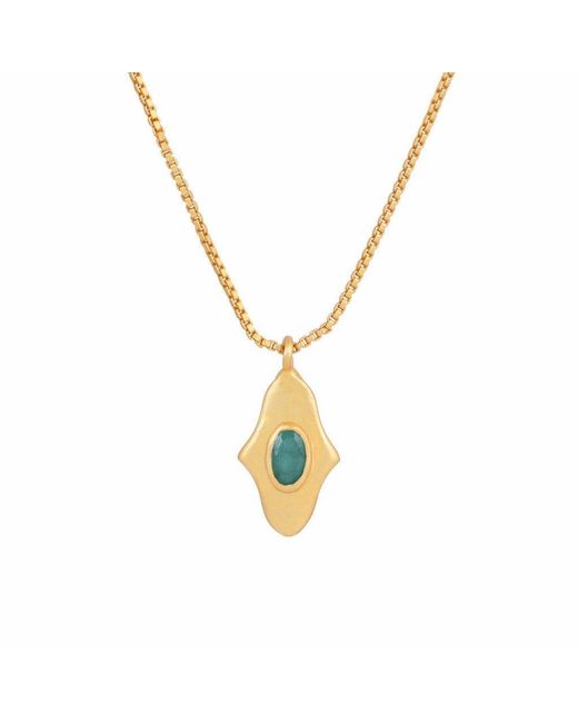 Opium Jewels Metallic Birthstone Hamsa Necklace