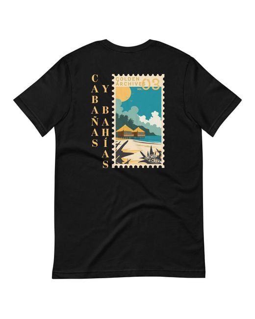 Anchor and Crew Black Golden Archives Postmark Organic Cotton T-Shirt