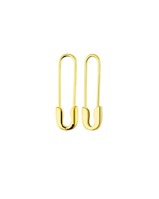 Spero London Metallic Sterling Safety Pin Earrings