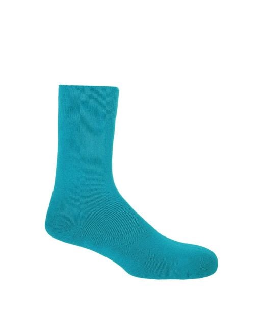 Peper Harow - Made in England Blue Plain Bed Socks – Aqua for men