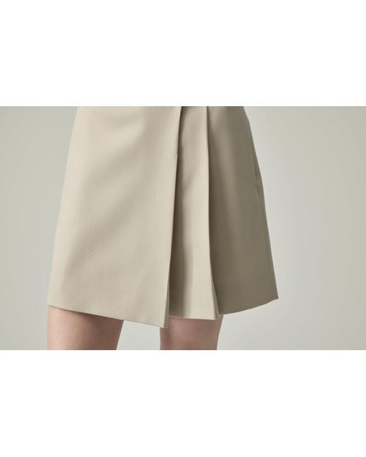Elune Mode Gray Neutrals Wrap Pleat Skort _ Soft Sand