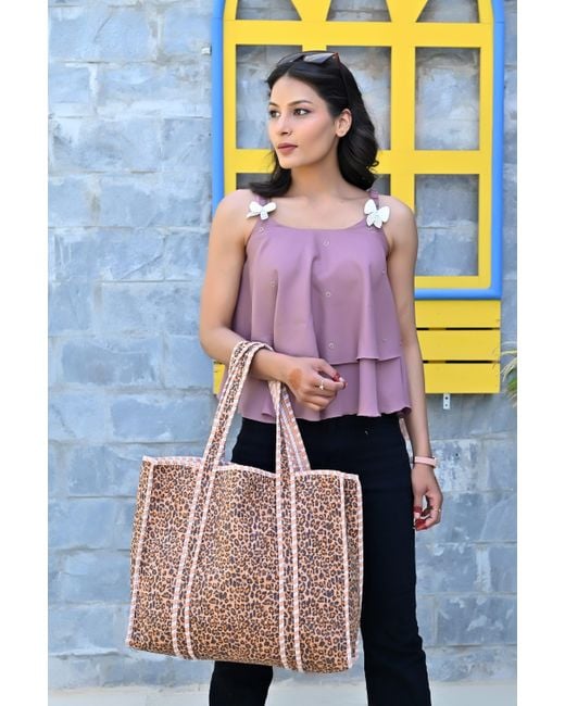 Conscious Yoga Collective Pink The Leopard Tote